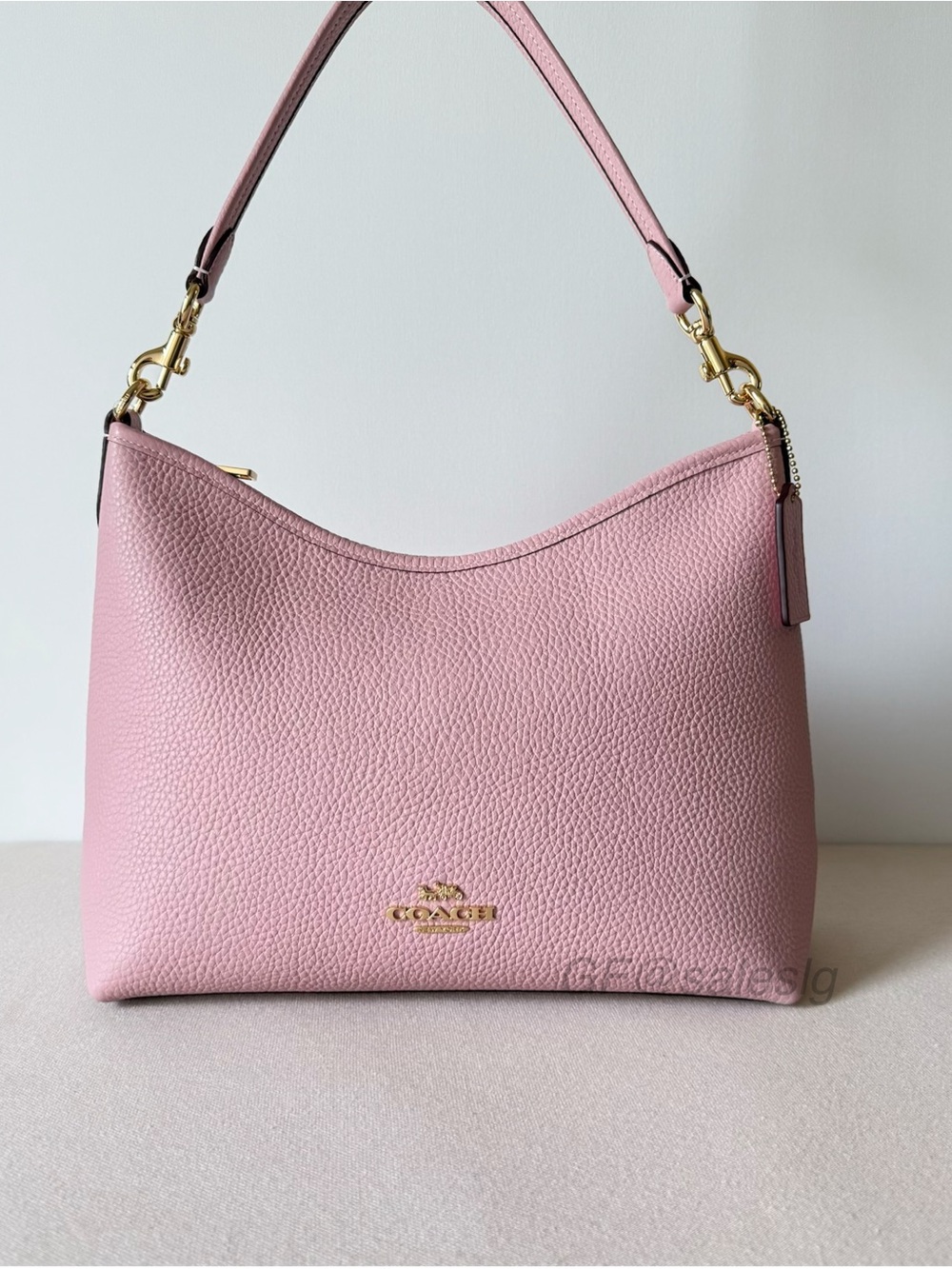 NWT Coach Laurel Shoulder Crossbody Bag Pebble Leather Carnation Pink Gold CR148